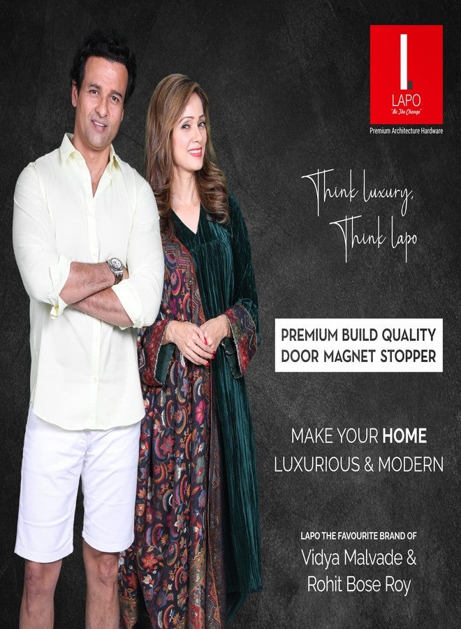 LAPO مانع باب مغناطيسي فاخر من لابو | مغناطيس باب أرضي للمنزل والمكتب والفندق | مزلاج باب مغناطيسي آمن بلمسة نهائية غير لامعة (موديل LM-01) - Image 2